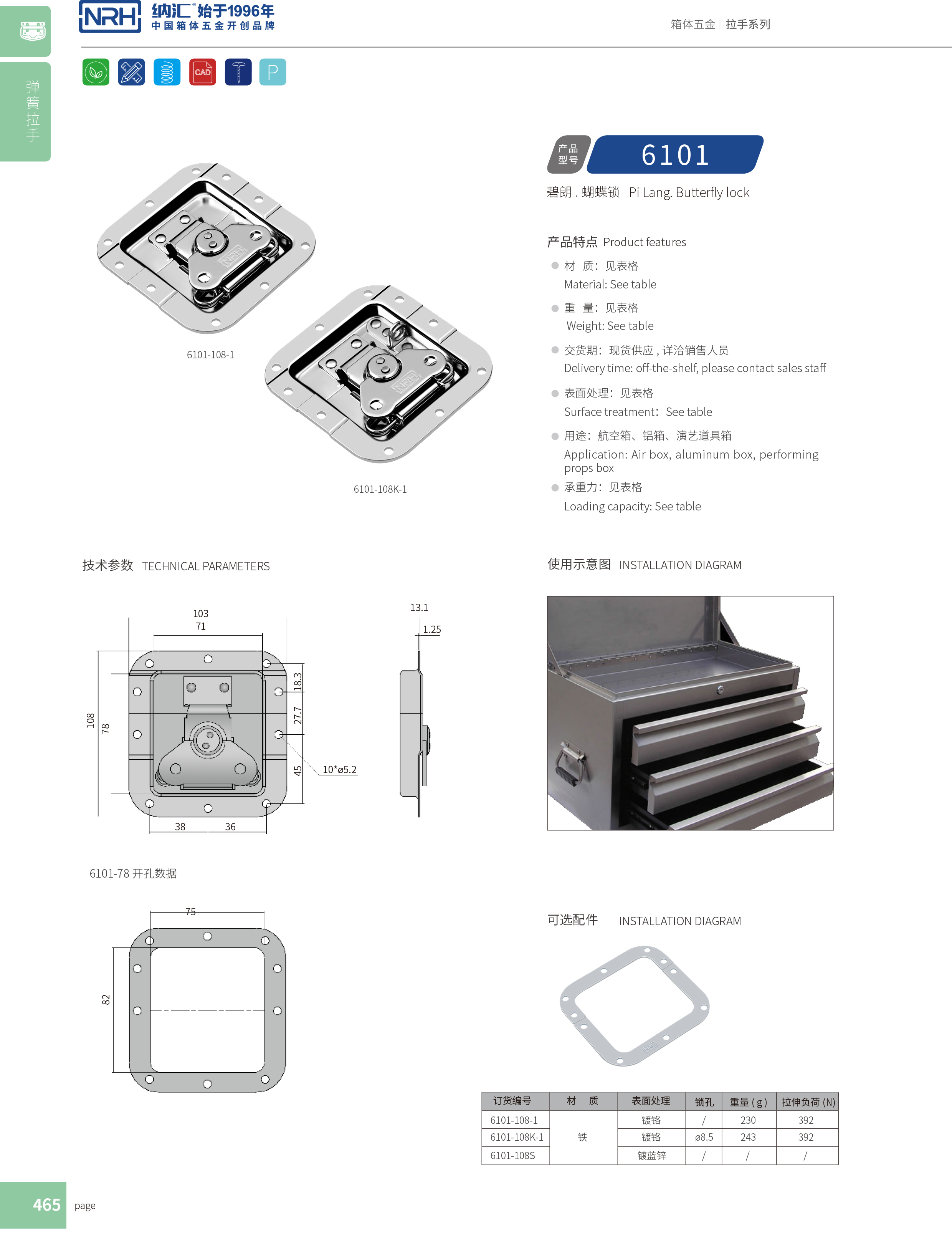 蝶鎖箱扣6101-108-1工業烤箱鎖扣_廣告鎖扣_NRH一色桃子中文字幕箱扣 