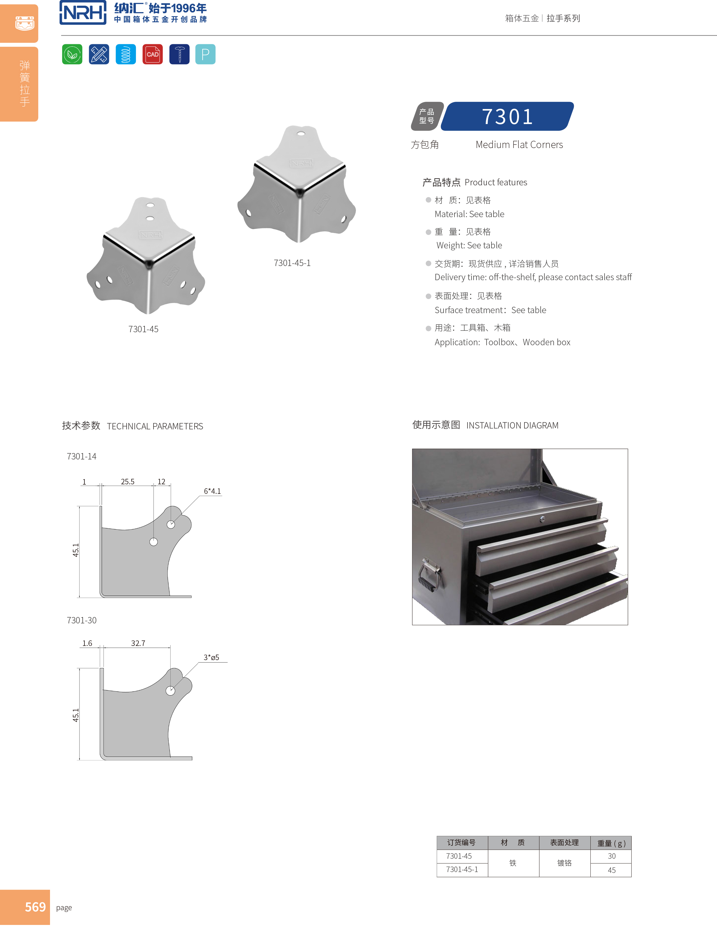 方包角7301-45工具箱包角_90度包角_NRH一色桃子中文字幕方包角 