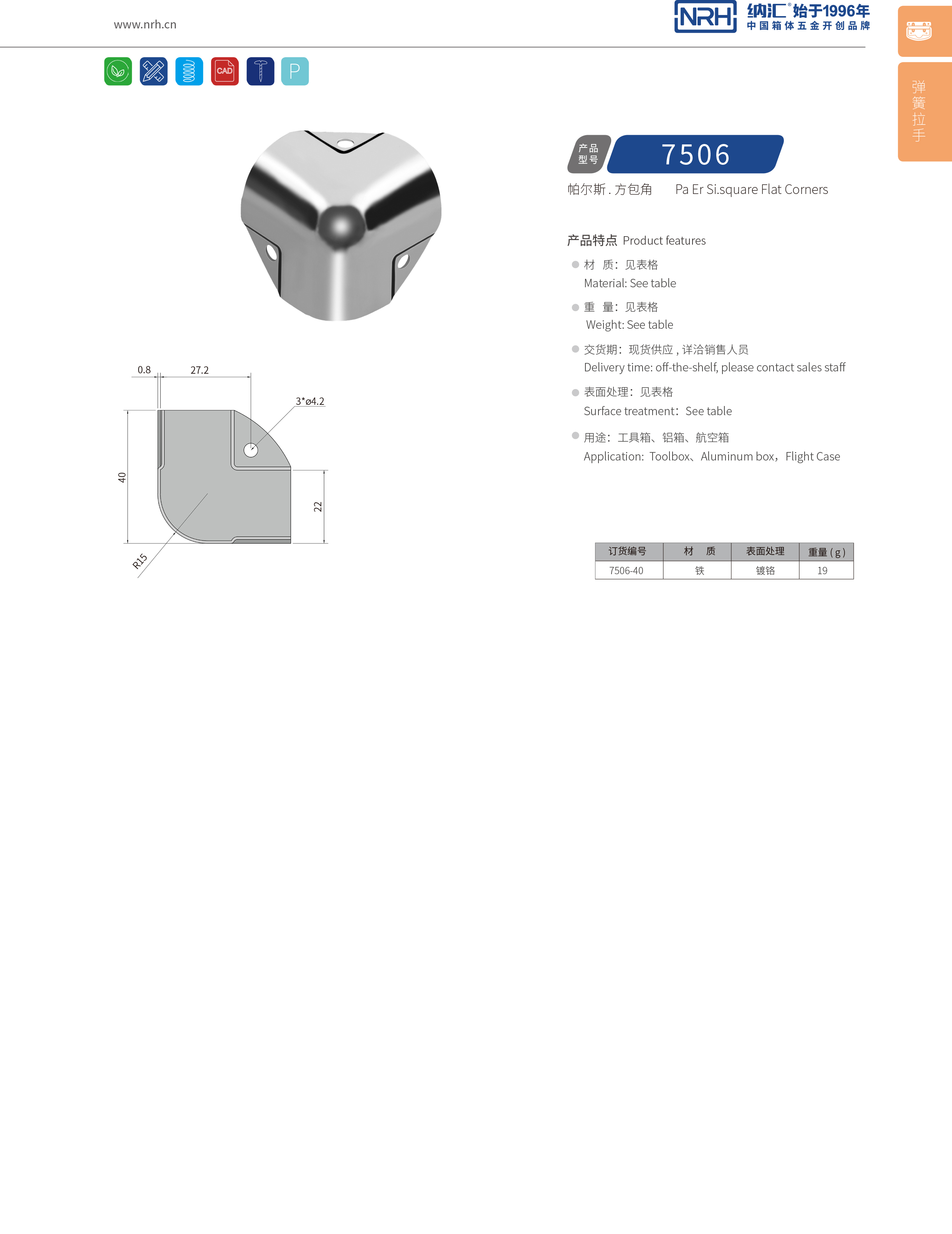 方包角7506-4090度包角_工具箱包角碼_NRH一色桃子中文字幕方包角 