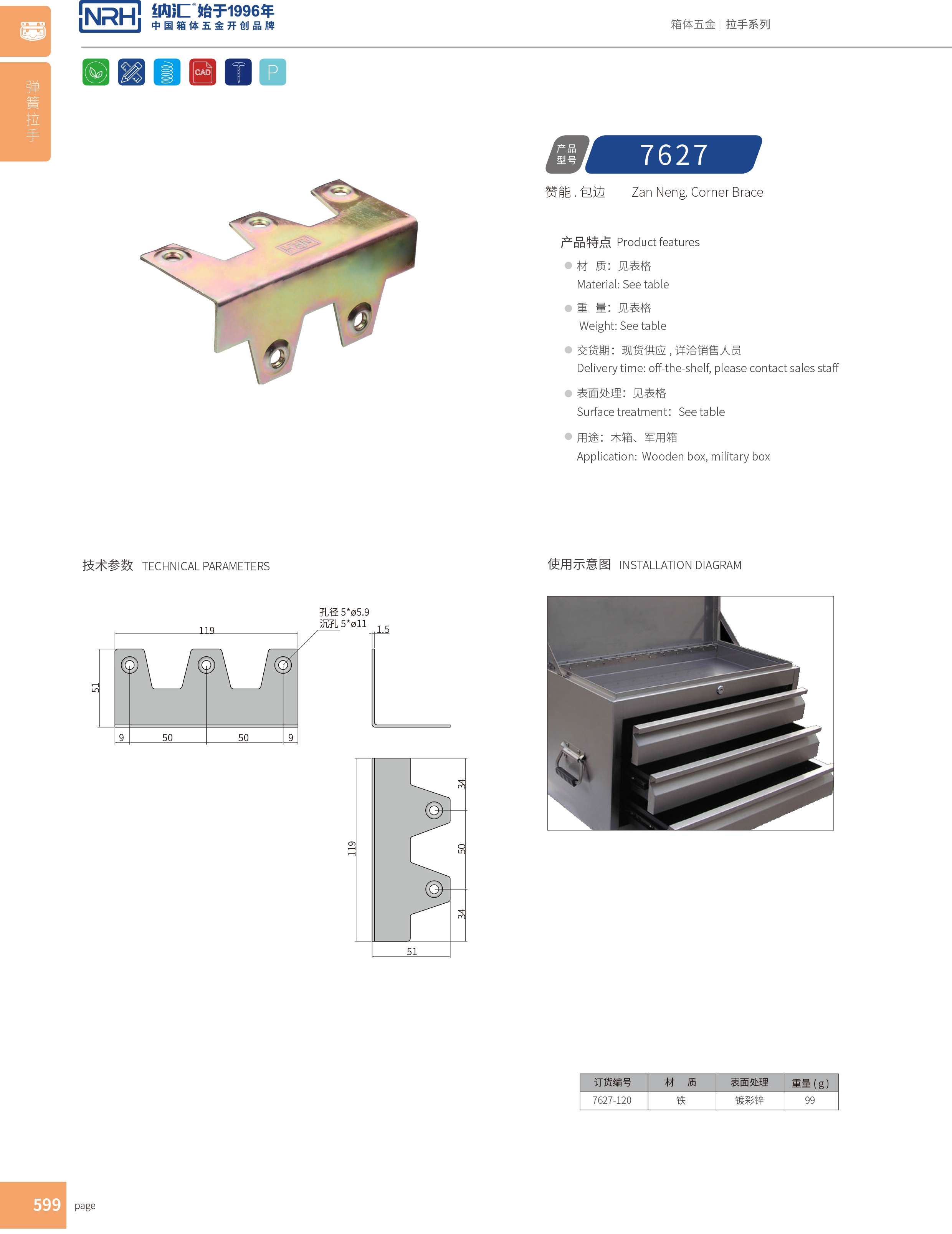 包邊7627-120木箱鐵皮護角_箱體護角_NRH一色桃子中文字幕包邊 